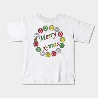 Merry X-mas Typography Design - Coloured 2 Kids T-Shirt